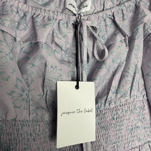 💜Jacquie The Label Floral Square Neck Smocked Waist Long Sleeve Blouse size M - Picture 5 of 6